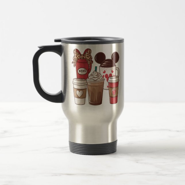 Mug De Voyage Saint-Valentin Drôle Latte Amateur de Café  (Gauche)