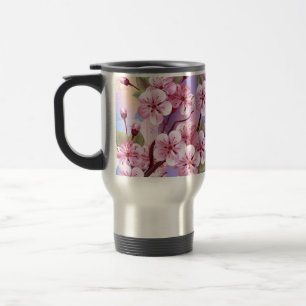 Mug De Voyage Sakura rose sur la peinture Arrière - plan