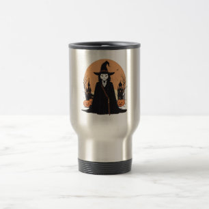 Mug De Voyage Sale mystique Chat noir avec Citrouille