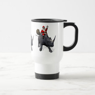 Mug De Voyage Santa Claus On Rhino Rhinoceros