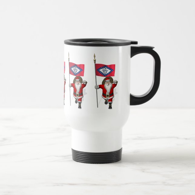 Mug De Voyage Santa Claus With Ensign Of Arkansas (Droite)