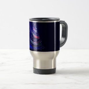 Mug De Voyage Sapin de Noël SlipperyJoe numérique rouge transluc