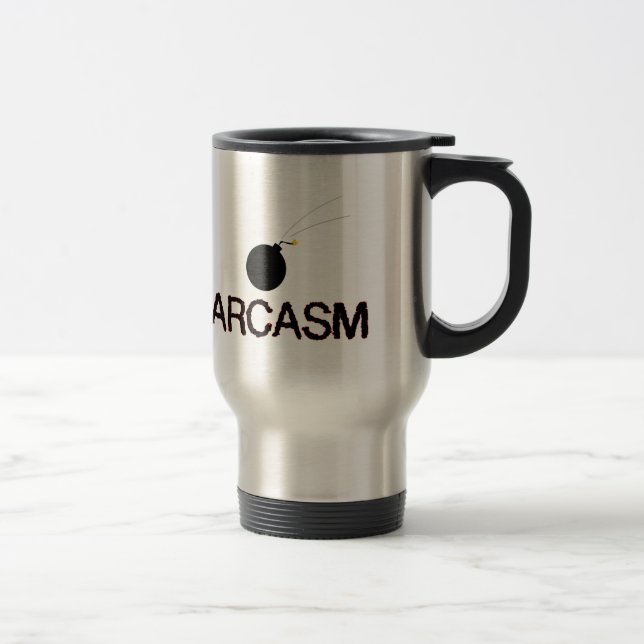 Mug De Voyage Sarcasme bombardée (Droit)
