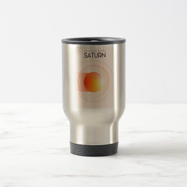 Mug De Voyage Saturne - La planète à anneaux Art spatial. (Centre)