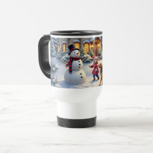 Mug De Voyage Scène d'art de Noël enneigée et cosy