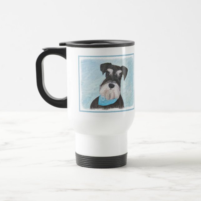 Mug De Voyage Schnauzer (Miniature) Peinture - Chien original mi (Gauche)