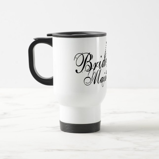 Mug De Voyage Script Grunge Vilain - Demoiselle d'Honneur Noir (Gauche)