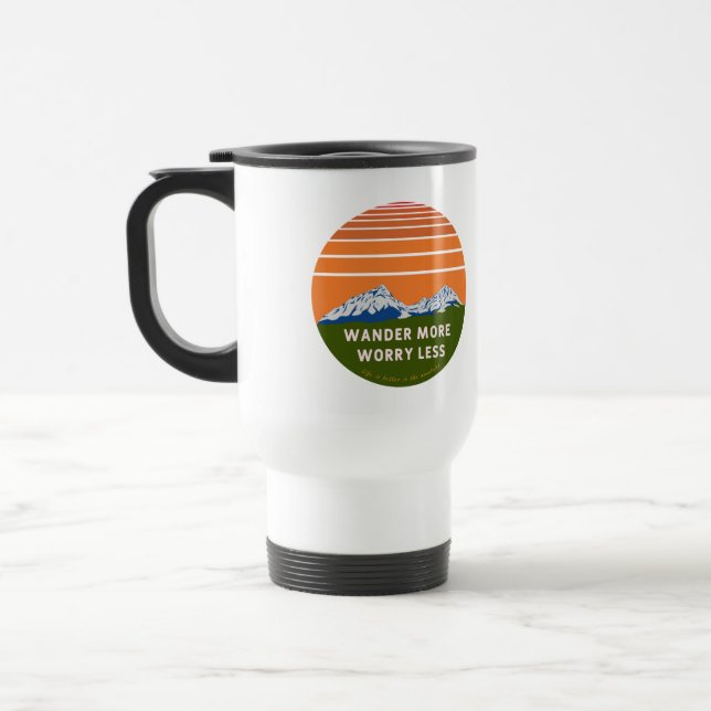 Mug De Voyage Se promener plus s'inquiéter moins (Gauche)
