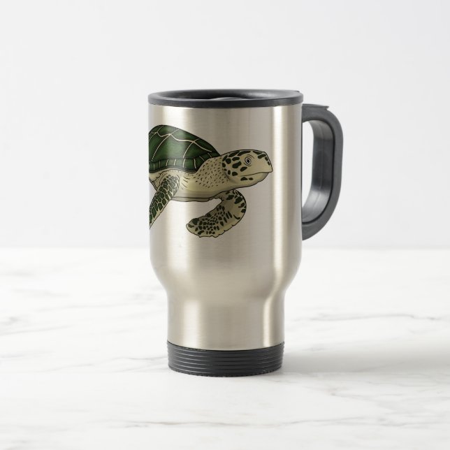 Mug De Voyage Sea turtle cartoon (Devant droit)
