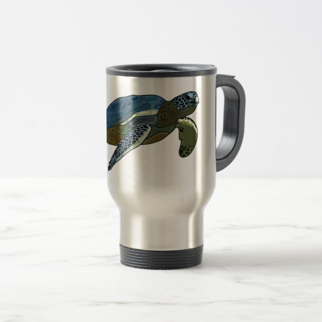 Mug De Voyage Sea turtle cartoon (Devant droit)