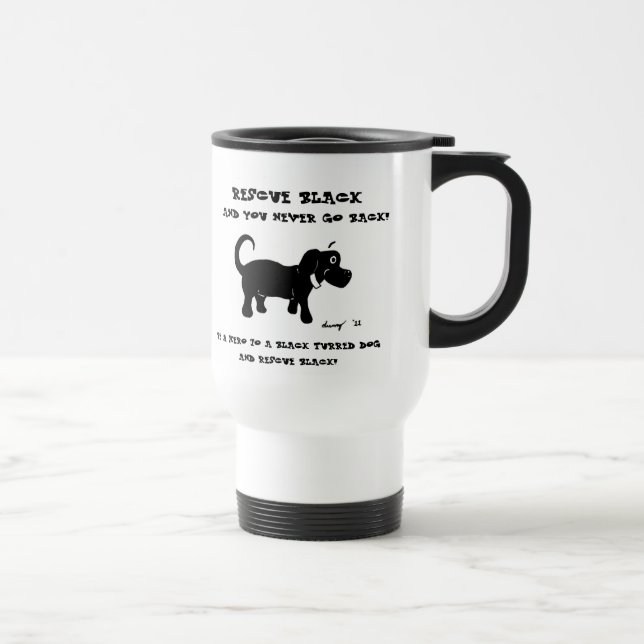 Mug De Voyage Secourir Chiens noirs Voyage Mug (Droite)