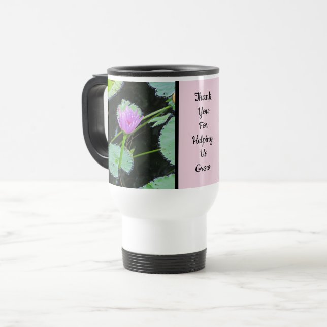 Mug De Voyage Semaine d'appréciation de l'enseignant Eau Lily ro (Devant gauche)