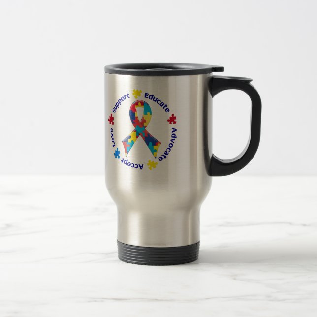 Mug De Voyage Sensibilisation sur l'autisme (Droit)