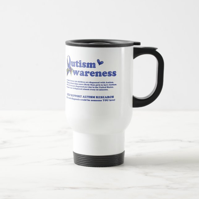 Mug De Voyage Sensibilisation sur l'autisme (faits sur l'autisme (Droite)