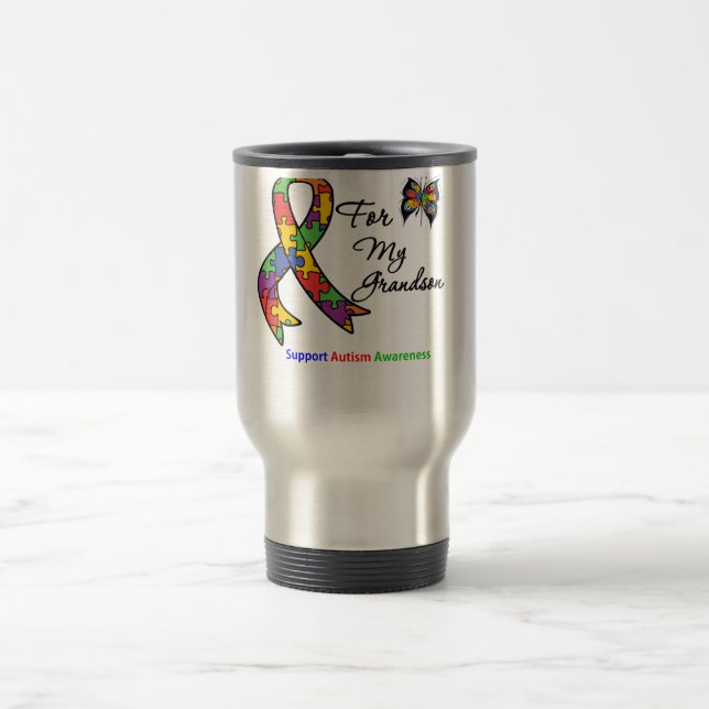 Mug De Voyage Sensibilisation sur l'autisme pour mon petit-fils (Centre)