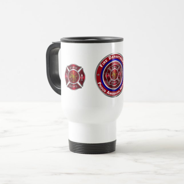 Mug De Voyage Service d'incendie commémoratif spécialement conçu (Devant gauche)