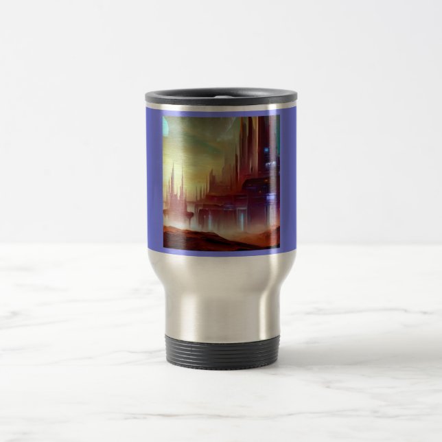 Mug De Voyage SF City sur une planète étrange 1 (Centre)