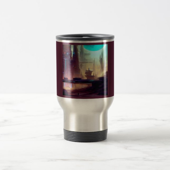 Mug De Voyage SF City sur une planète étrange 3 (Centre)