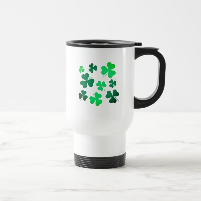 Mug De Voyage Shamrock Clover Leaf Irlande Irish Modern Elegant (Droite)