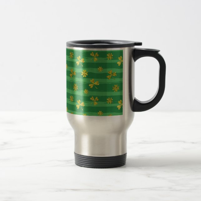 Mug De Voyage shamrock d'or st patrick (Droit)