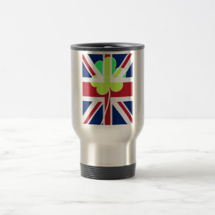 Mug De Voyage Shamrock du drapeau irlandais britannique Clover S