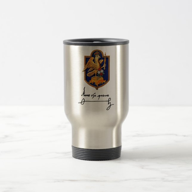 Mug De Voyage Signature d'Anne Boleyn et manteau des bras (Centre)