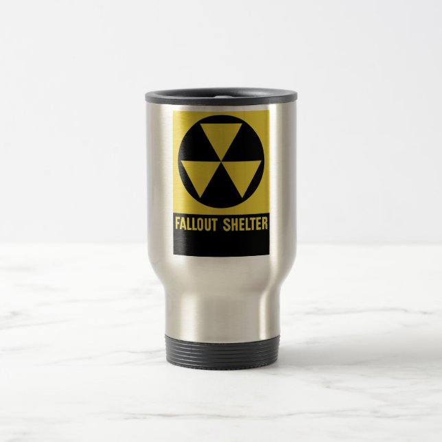 Mug De Voyage Signe d'abri contre les retombées radioactives (Centre)