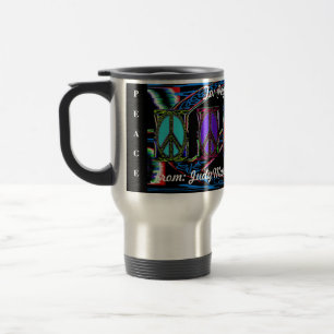 Mug De Voyage Signe de paix de gribouillis