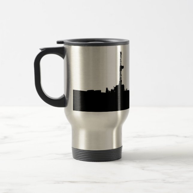 Mug De Voyage Silhouette customisée de plate-forme de forage (Gauche)