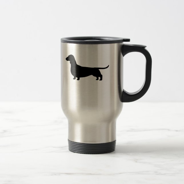 Mug De Voyage Silhouette de chien teckel (Droit)