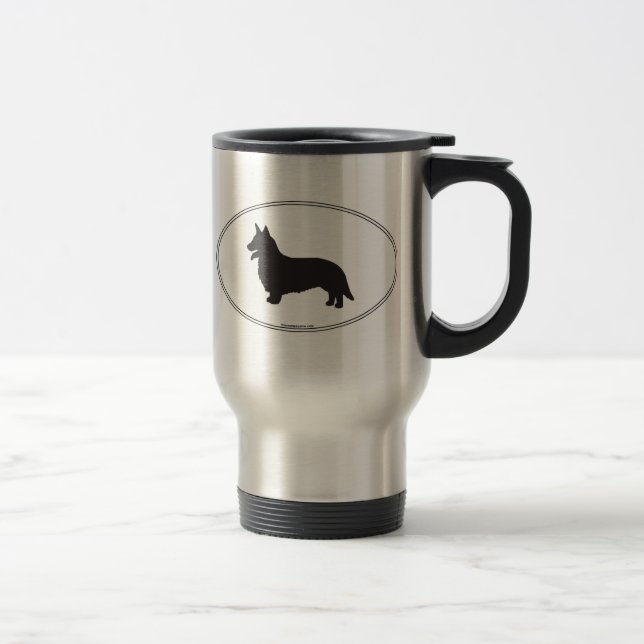 Mug De Voyage Silhouette de corgi de Gallois de cardigan (Droit)