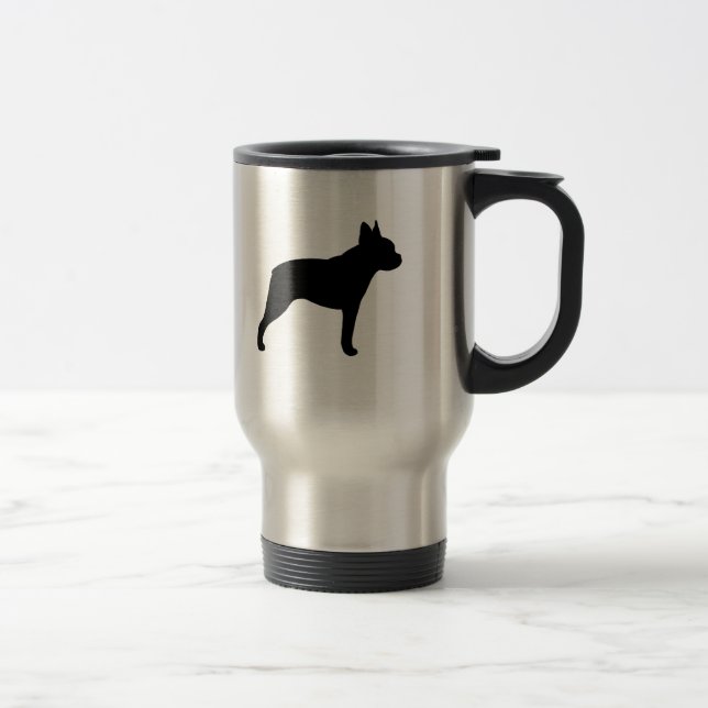 Mug De Voyage Silhouette de Terrier de Boston (Droit)