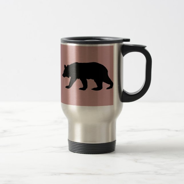 Mug De Voyage Silhouette d'ours noir (Droit)