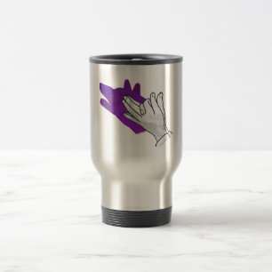 Mug De Voyage Silhouette main Wolf pourpre