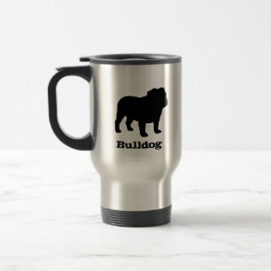 Mug De Voyage Silhouettes de Bouledogue Anglais avec Texte