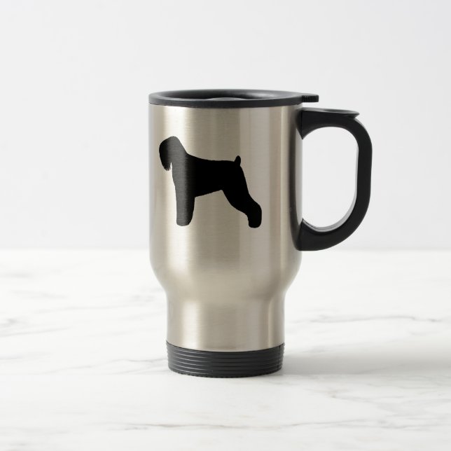 Mug De Voyage Silhouettes de Terrier Noir Russe (Droit)