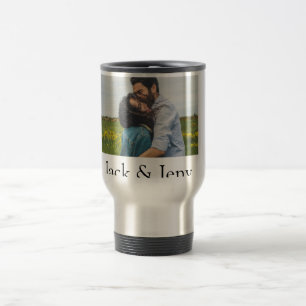 Mug De Voyage Simple couleur minimale ajouter nom photo texte cu
