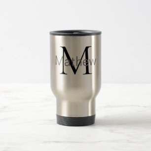 Mug De Voyage simple lettre initiale monogramme ajouter votre no