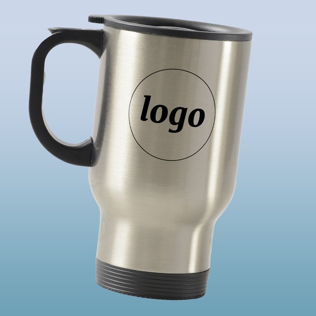 Mug De Voyage Simple Logo Entreprise Marque Promotionnel (Simple logo business branding promotional travel mug)