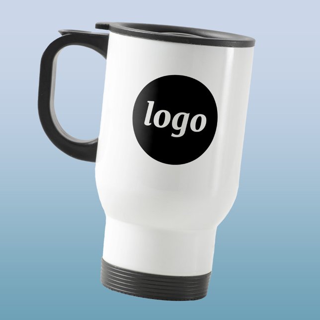 Mug De Voyage Simple Logo Entreprise Marque Promotionnel (Simple logo business branding promotional travel mug)