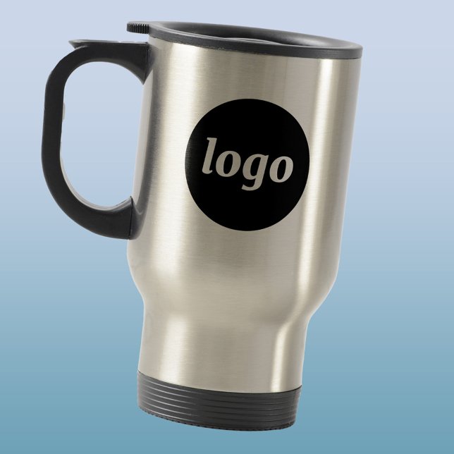Mug De Voyage Simple Logo Entreprise Marque Promotionnel (Simple logo business branding promotional travel mug)