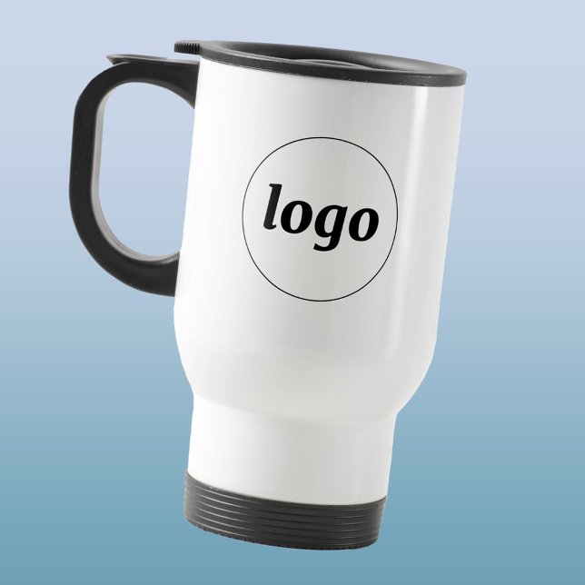 Mug De Voyage Simple Logo Entreprise Marque Promotionnel (Simple logo business branding promotional travel mug)