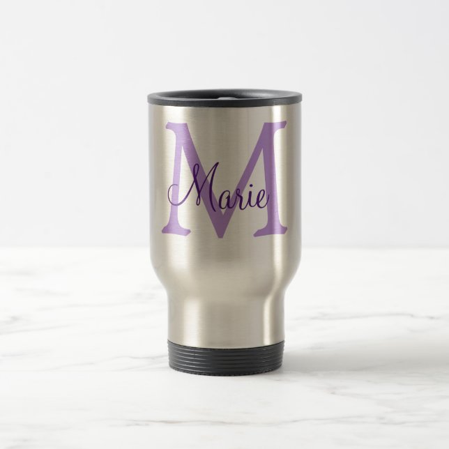 Mug De Voyage simple minimal add name monogram pink red   throw  (Centre)