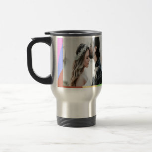 Mug De Voyage simple minimal ajoutez votre nom photo rose bleu v