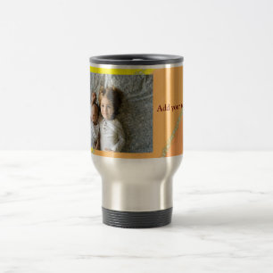 Mug De Voyage simple minimal AJOUTEZ VOTRE TEXTE PHOTO NOËL jaun