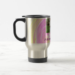 Mug De Voyage Simple minimal jaune rose scintillement ajout phot
