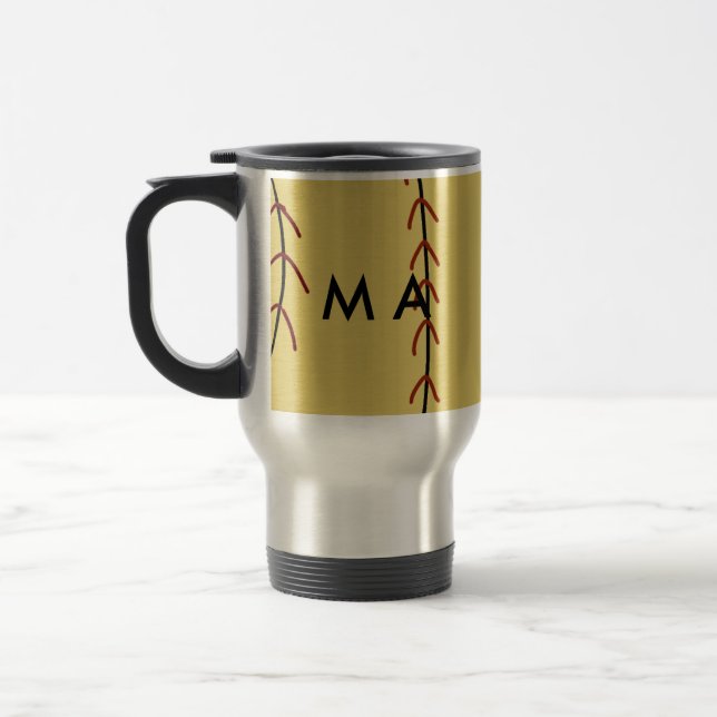 Mug De Voyage Simple monogramme ajouter votre nom lettre man min (Gauche)