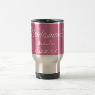 Mug De Voyage Simple texte minimal rose demoiselle d'honneur ajo