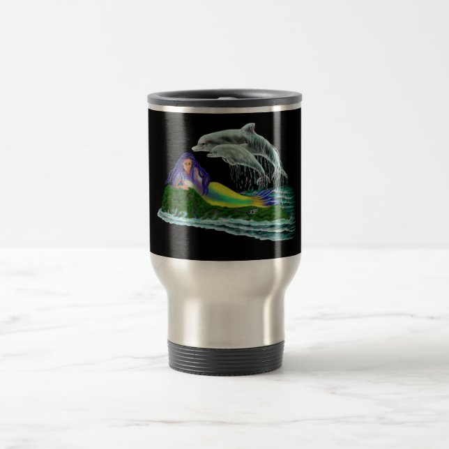 Mug De Voyage Sirène avec dauphins (Centre)