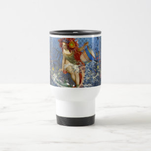 Mug De Voyage Sirène du Verseau Art Gothique Bleu